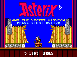 Asterix title screen for Sega Master System